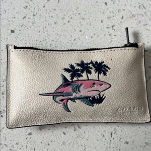 Coach Leather Wallet with Shark Design